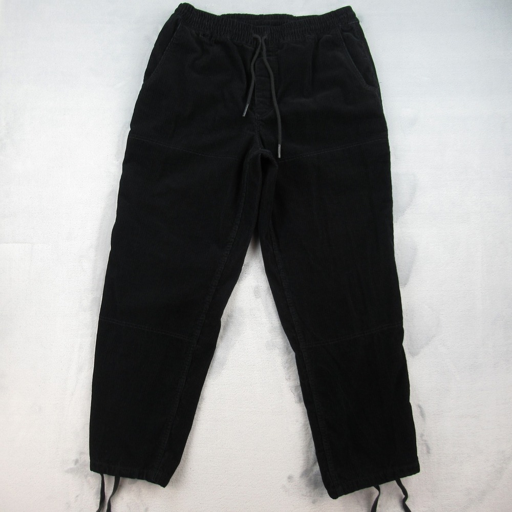 Tactics Mens Black Corduroy Drawstring Pants Medium PNW Skateboarding Utility
